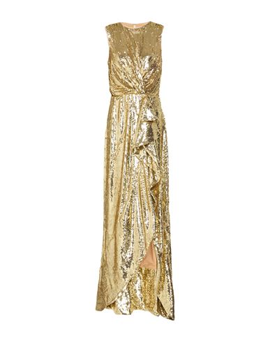 Woman Maxi dress Gold Size 8 Polyester