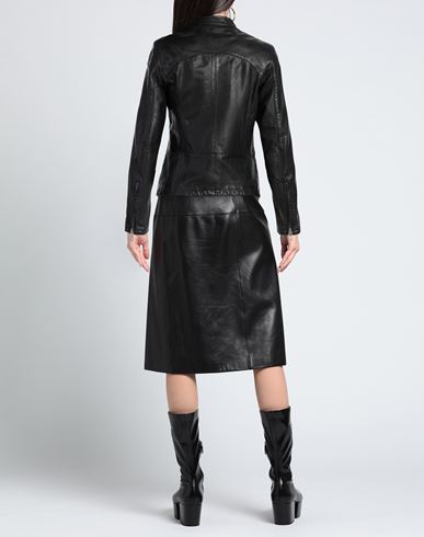 Woman Jacket Black Size 8 Leather