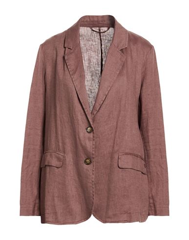 Woman Blazer Chocolate brown Size 10 Linen