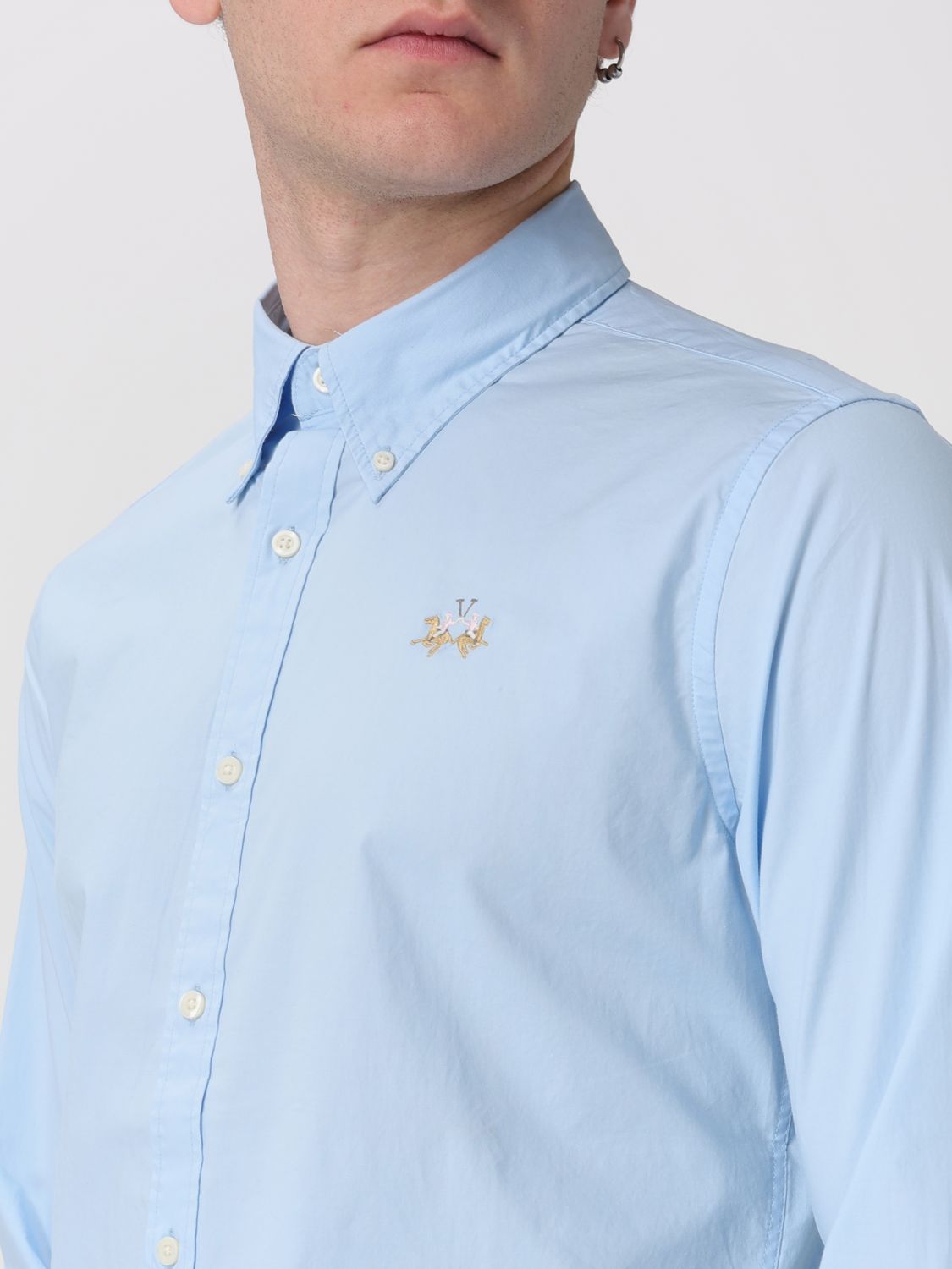 Shirt Men color Gnawed Blue