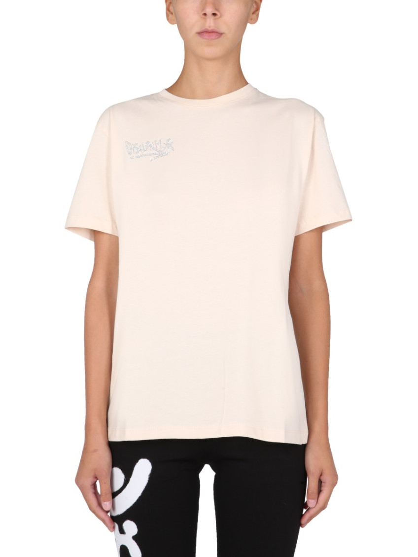 Beige Logo Crew Neck T-Shirt