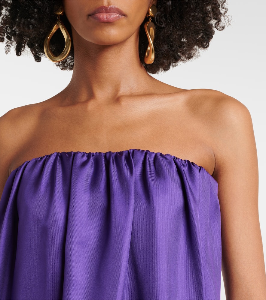 Edda pleated silk maxi dress