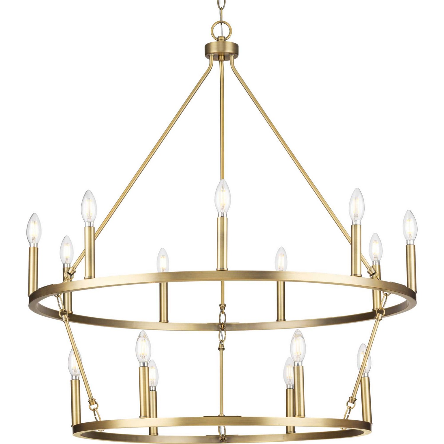 Vintage Brass 15 Light Chandelier from the Gilliam Collection