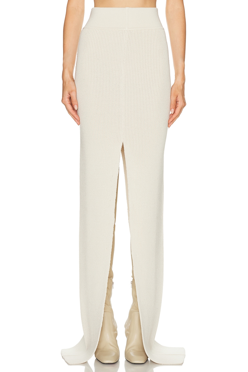 Rick Owens Sliced Skirt in Beige