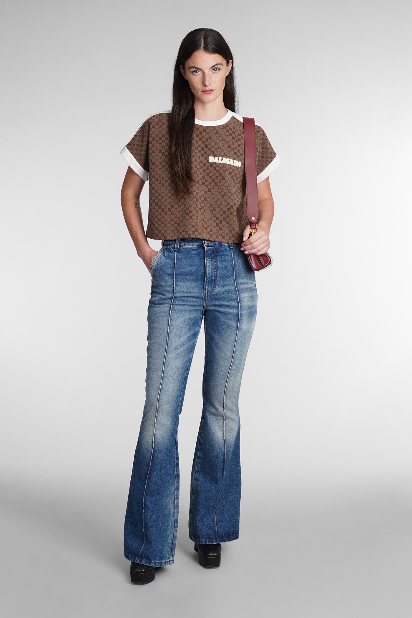 T-Shirt In Brown Cotton