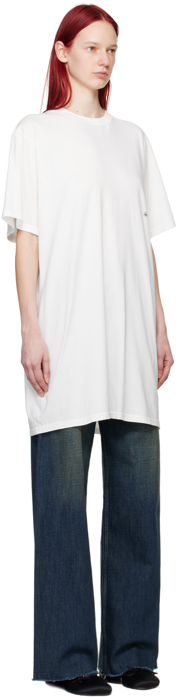 MM6 Maison Margiela Off-White Printed Minidress