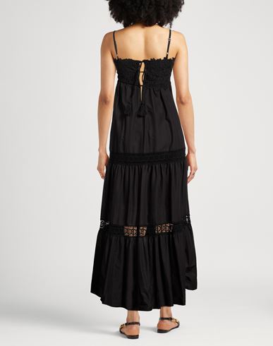 Woman Maxi dress Black Size 8 Cotton
