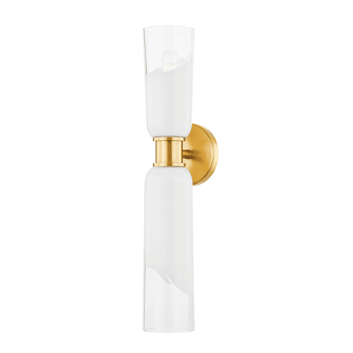 Aged Brass Two Light Wall Sconce from the Wasson Collection