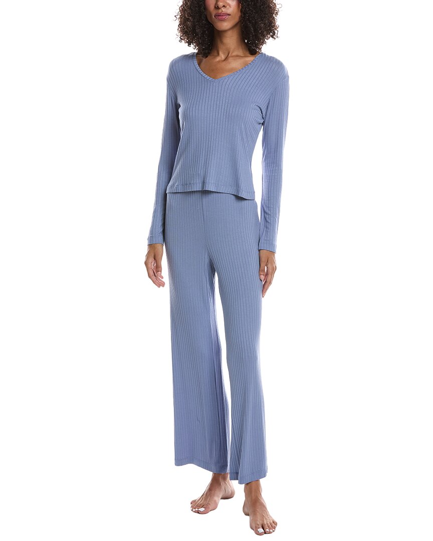 2Pc Harmony Rib V Neck Top & Pant Set