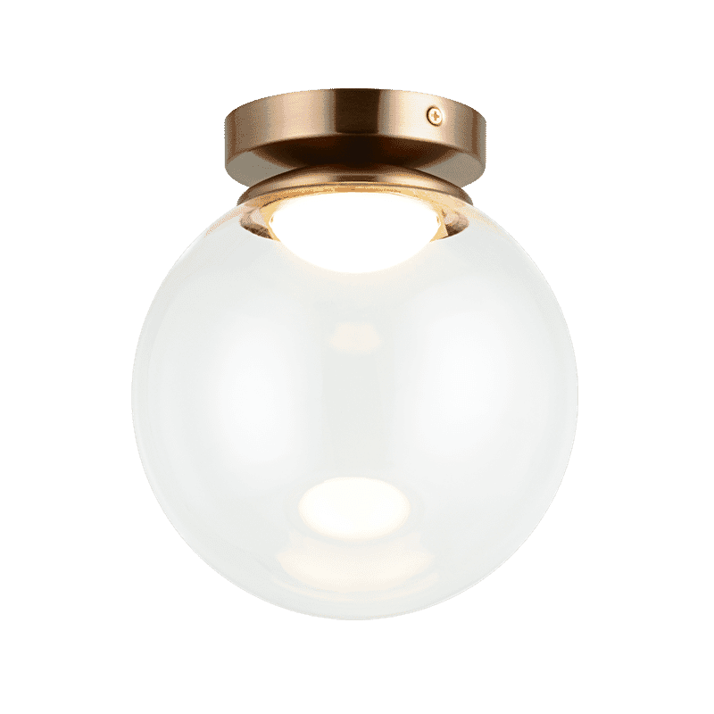 Aged Gold Brass One Light Flush Mount from the Boble Collection