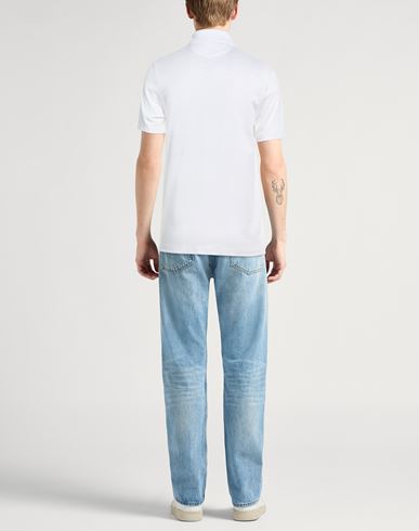 Silver Collection Man Polo shirt White Size M Cotton