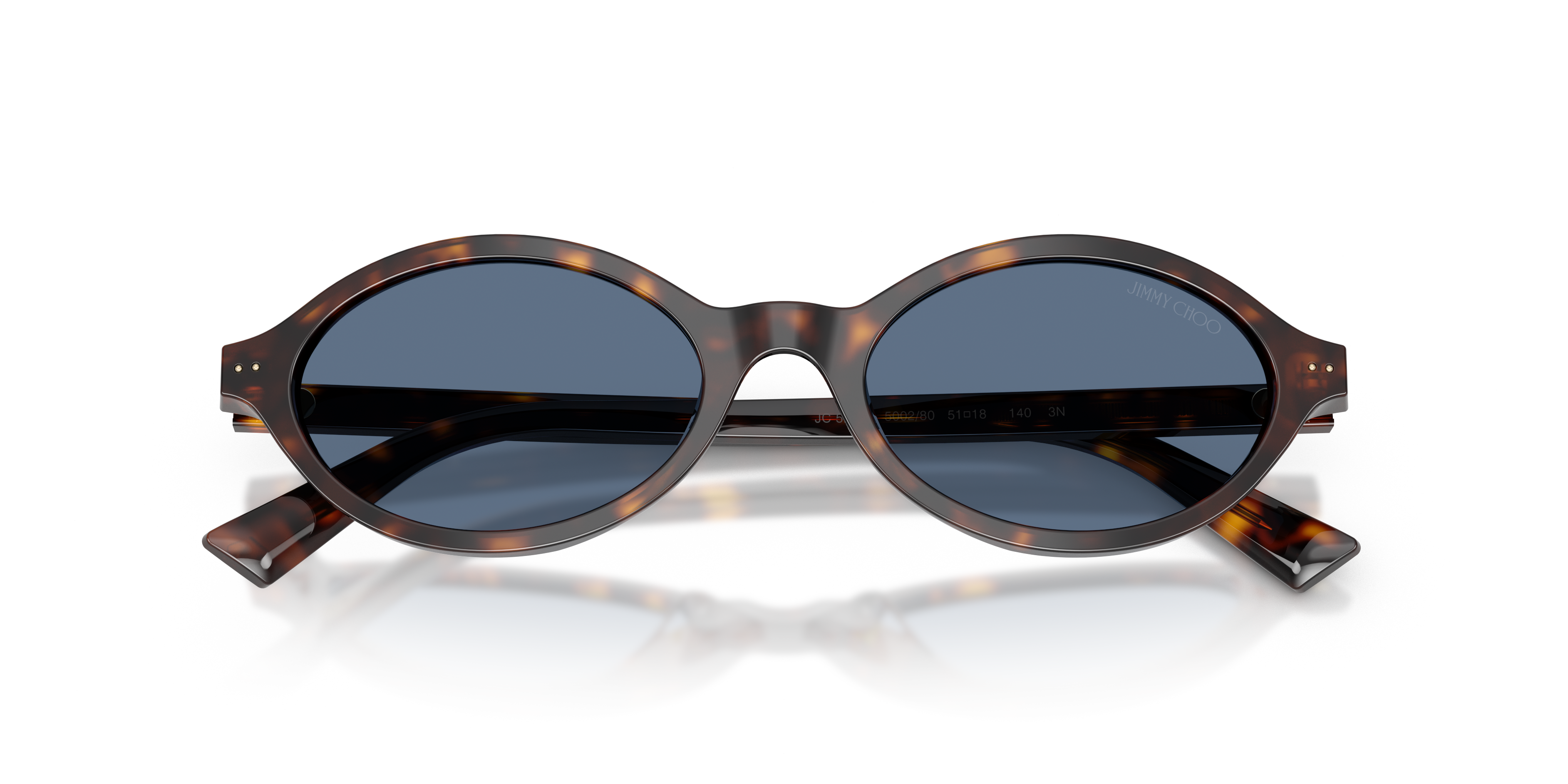 Jimmy Choo Mujer Jimmy Choo JC5068U 500280 Gafas de sol Acetato Tortuga Azul Redonda Norma