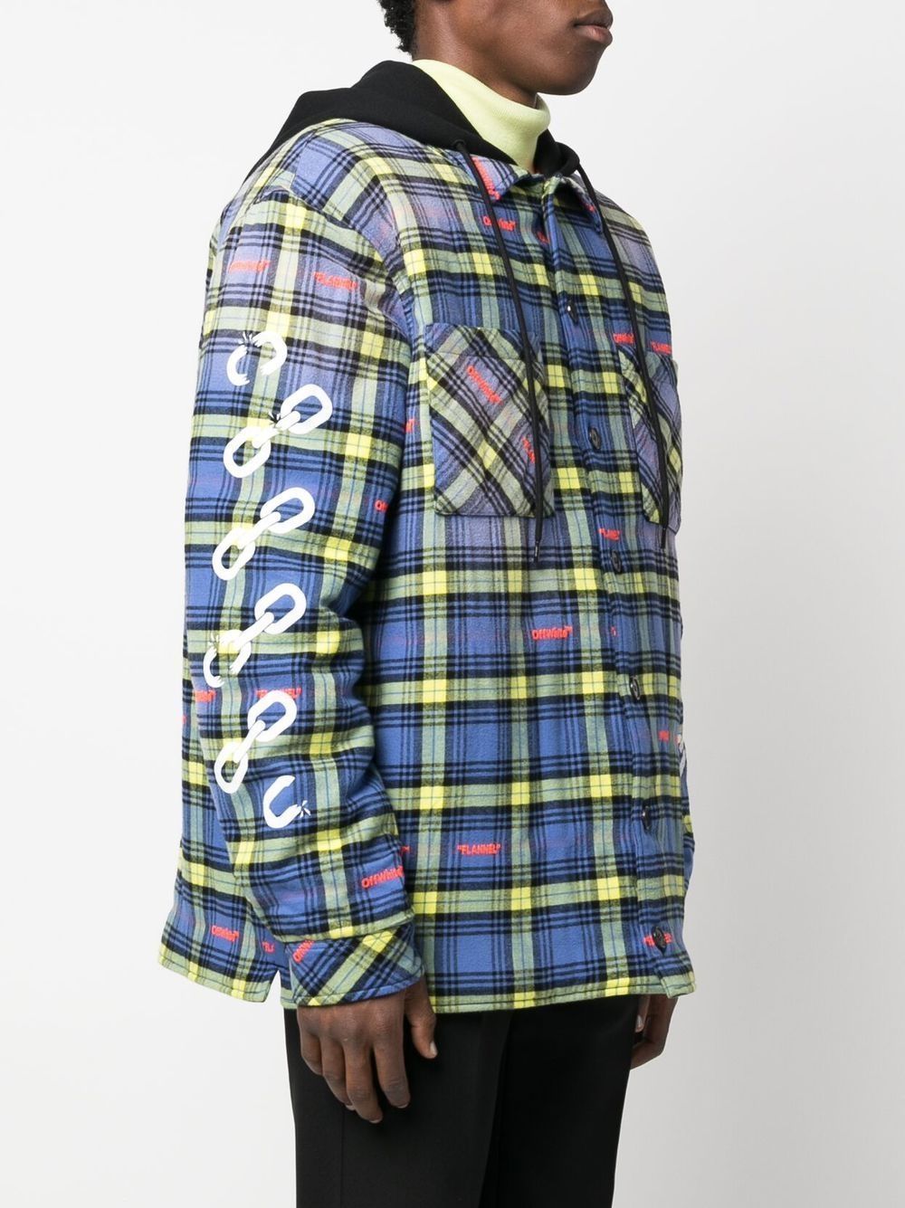 Plaid-check shirt jacket - Blue