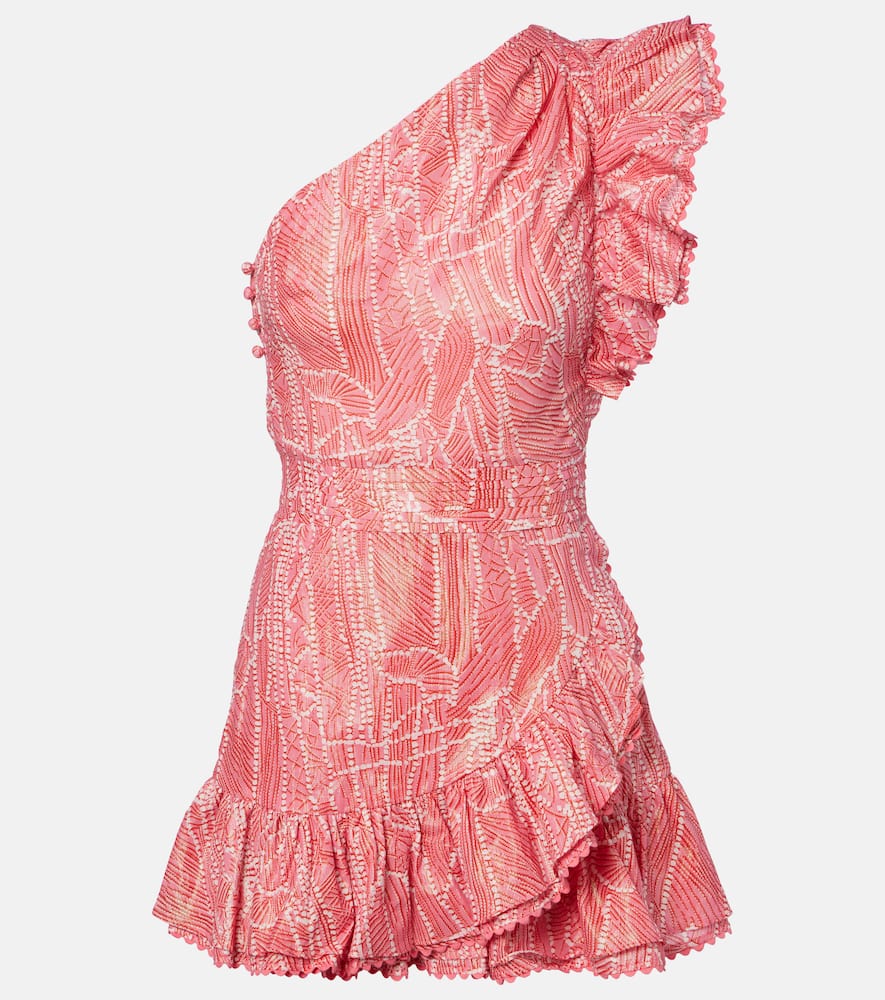 Corinne cotton-blend lamé minidress