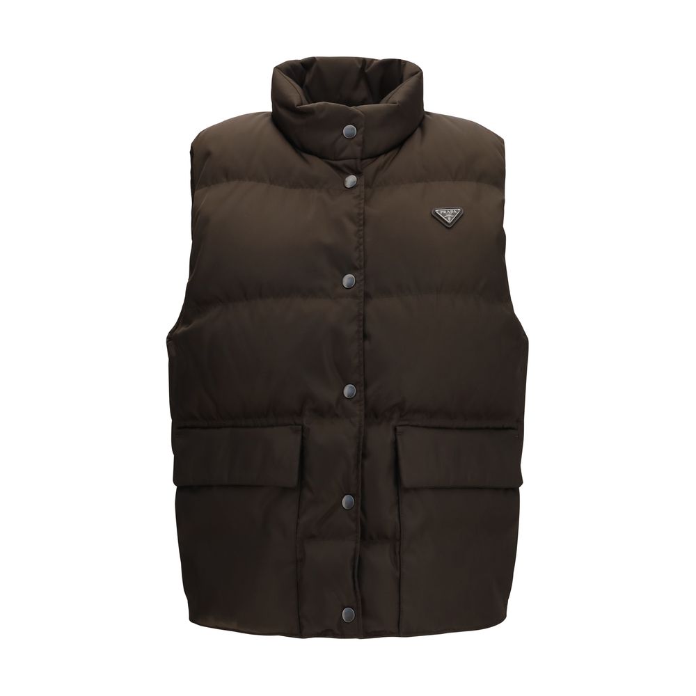 Re-Nylon Goose Down Vest — Brown