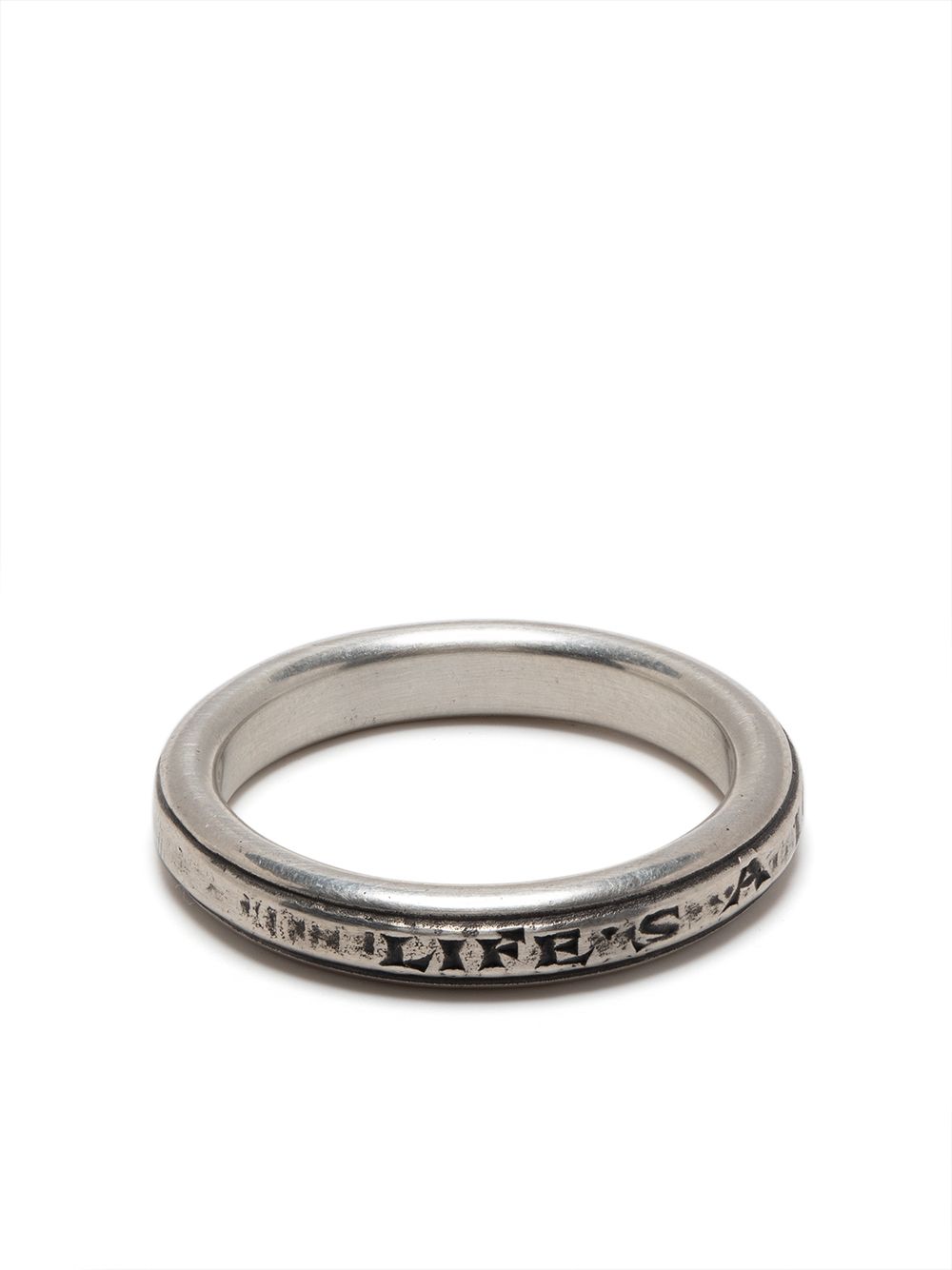 Slogan-engraved ring - Silver