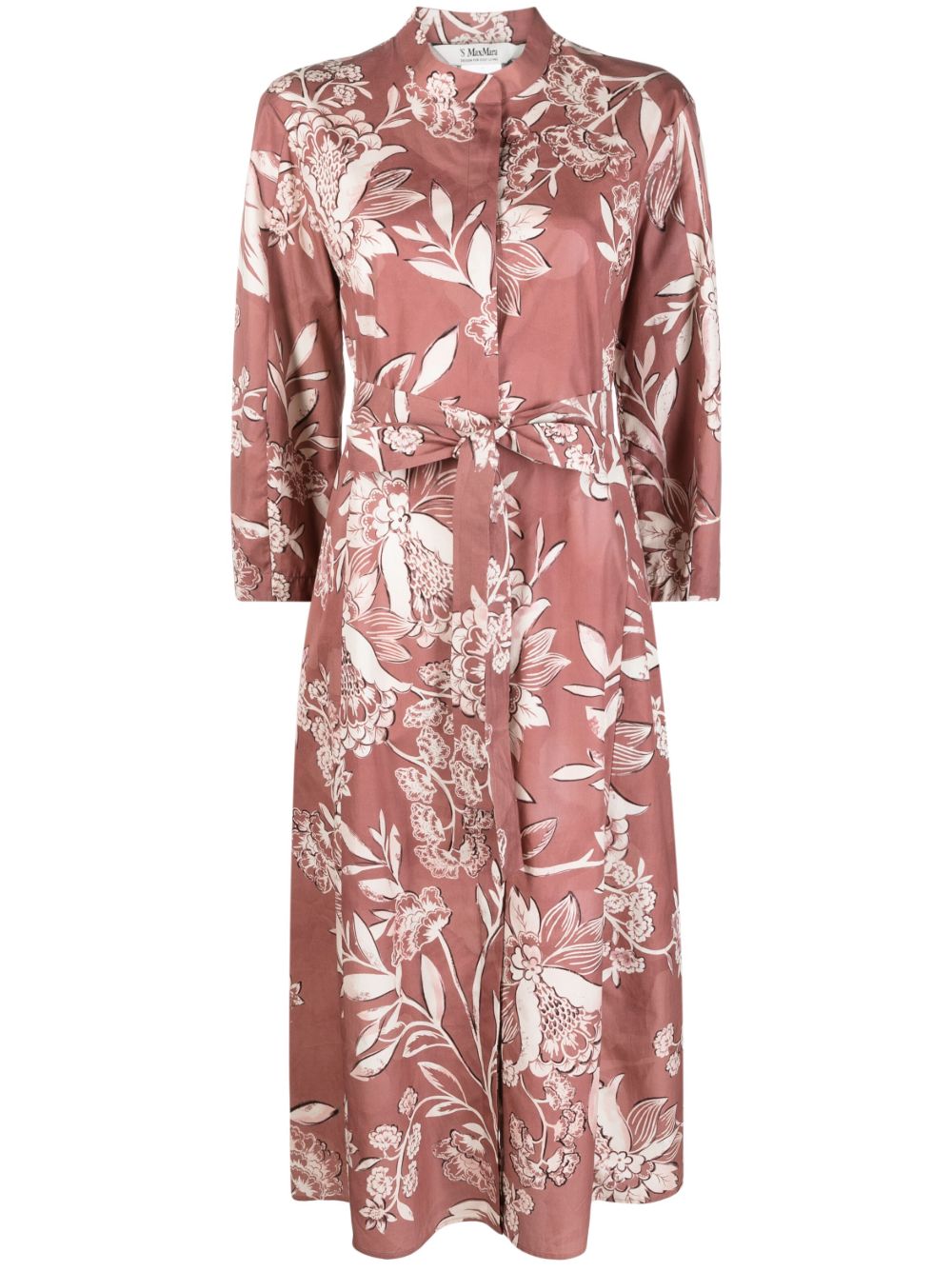 Floral-print shirt dress - Pink