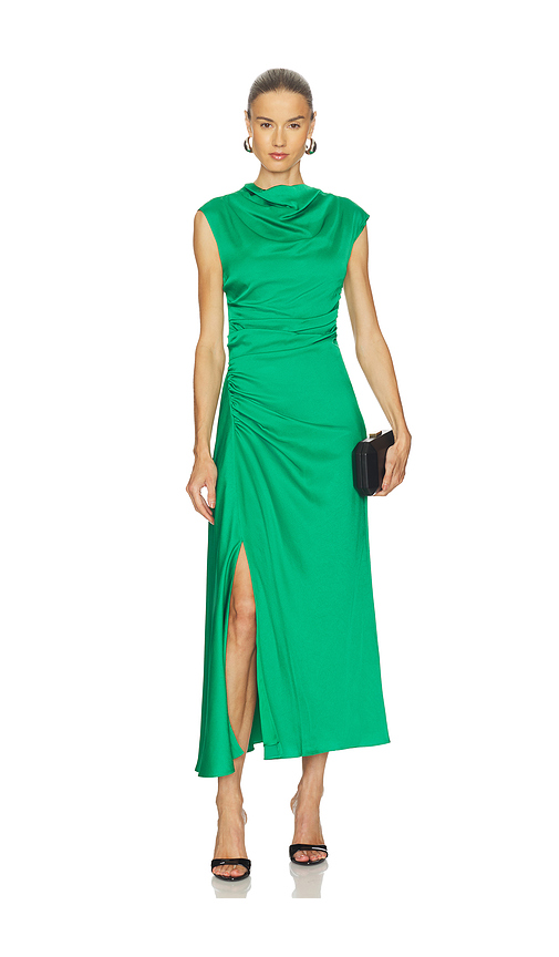 SIMKHAI Burke Draped Mini Dress in Green. 6. Also , 10, 2