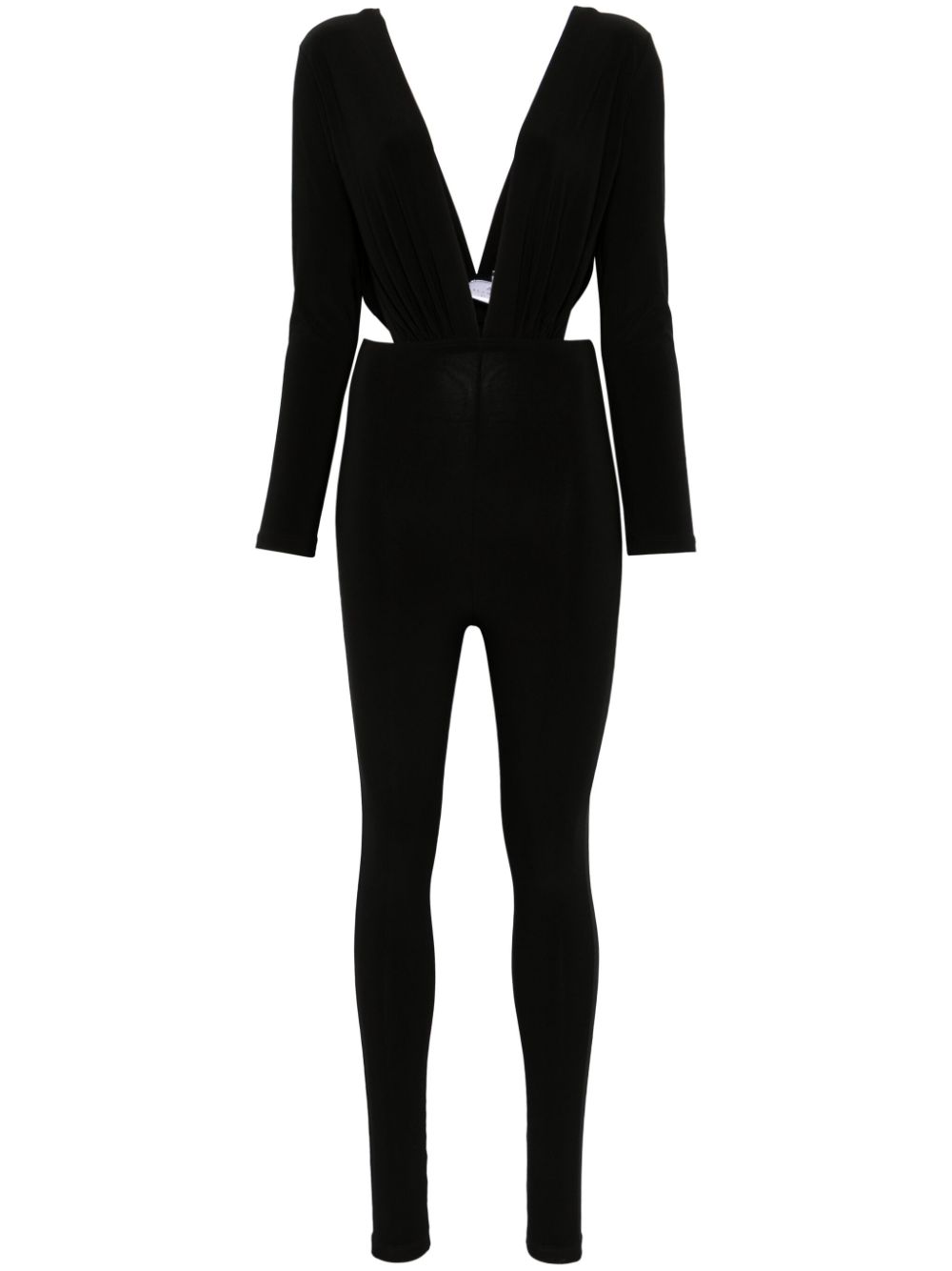 Plunging V-neck jumpsuit - Black