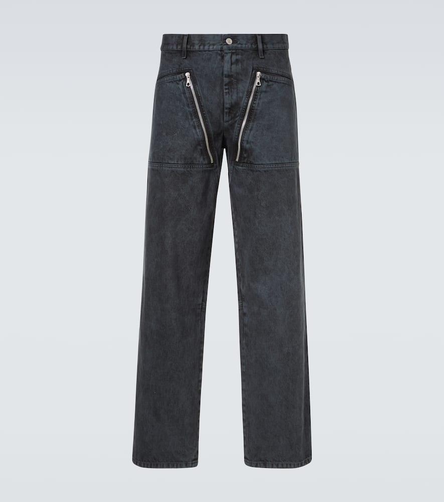 Zip-detail wide-leg jeans