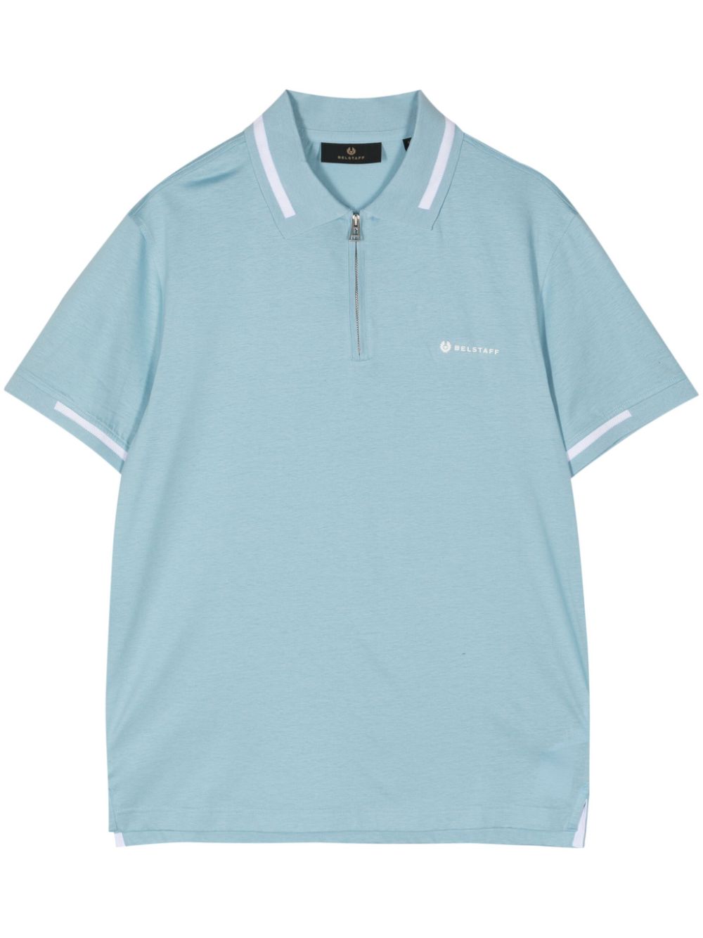 Logo-print cotton polo shirt - Blue