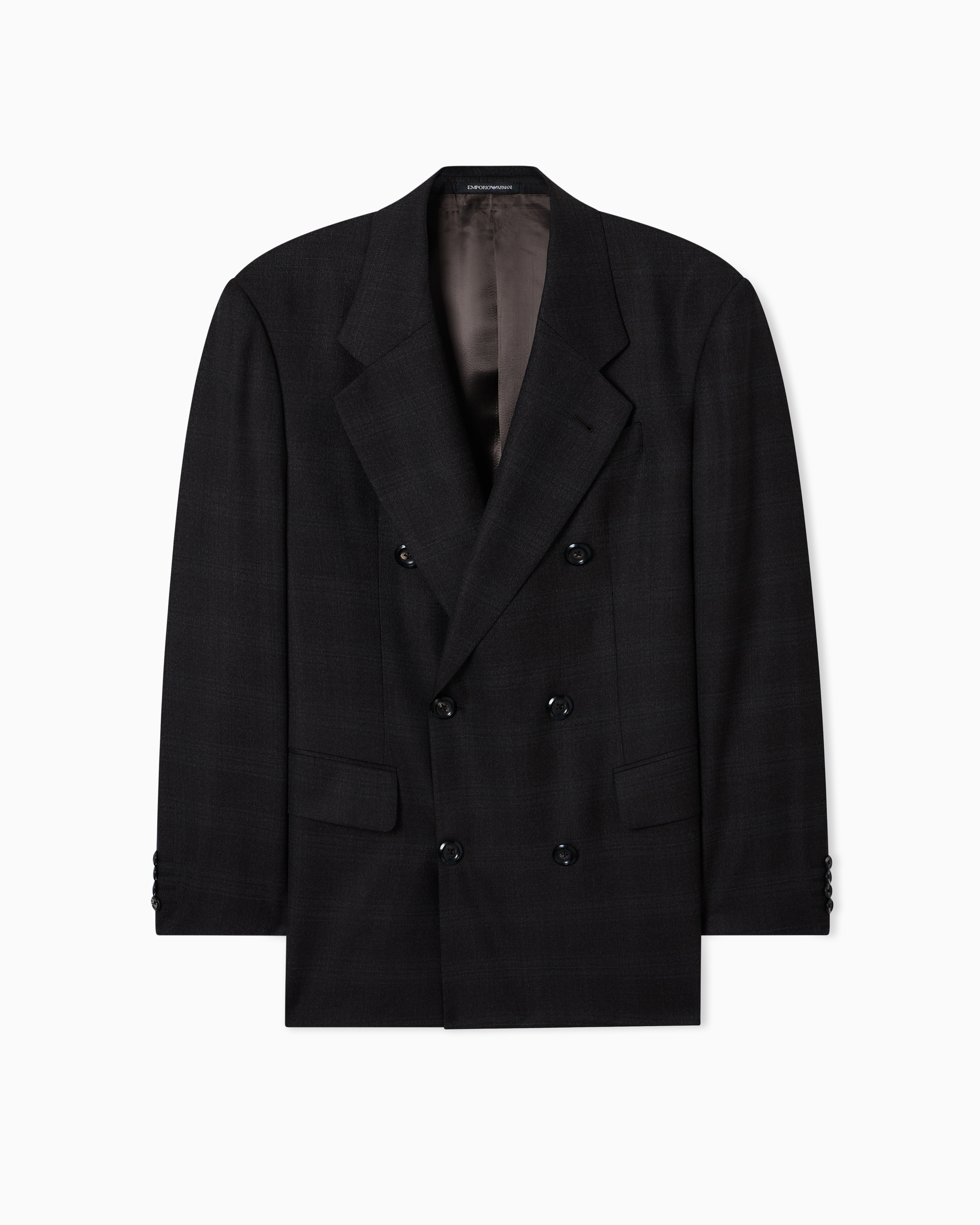 Double-breasted blazer in a Prince of Wales check super 130s wool