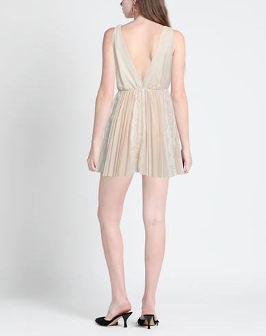 Woman Mini dress Beige Size 8 Polyester, Elastane