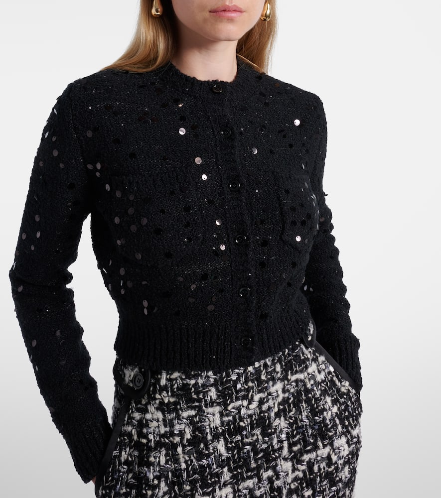 Sequined wool-blend cardigan