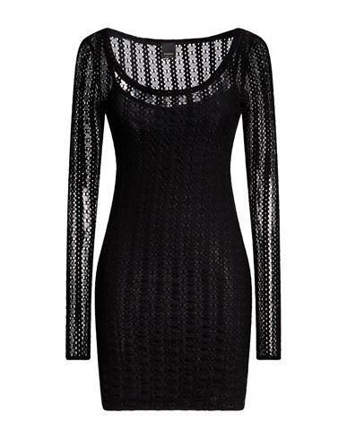 Woman Mini dress Black Size S Cotton, Polyamide, Elastane
