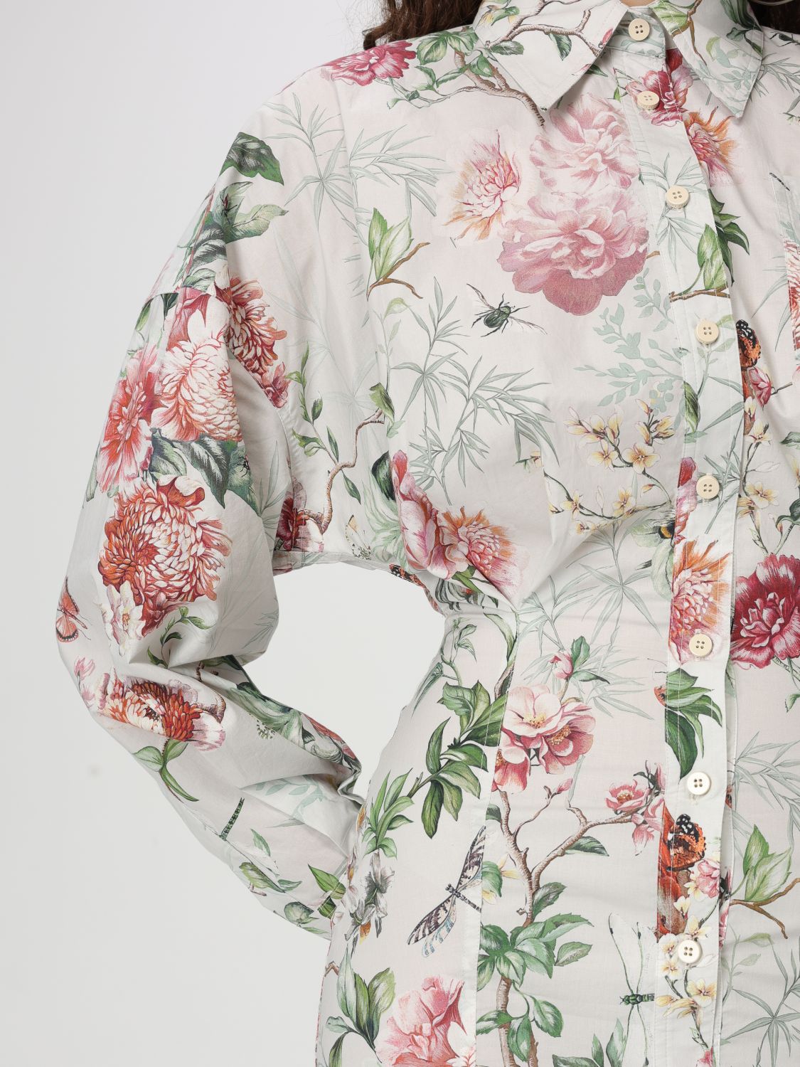 Floral-print mini dress - White