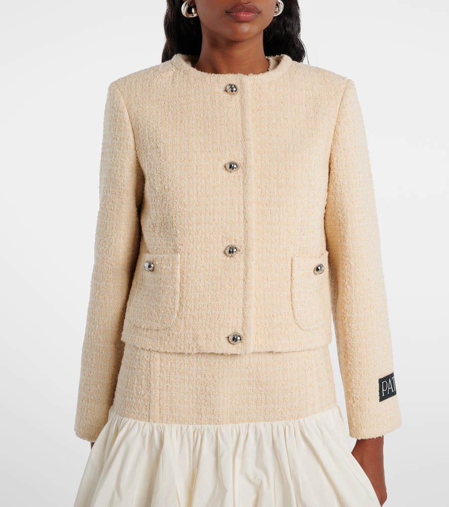 Logo wool-blend bouclé jacket