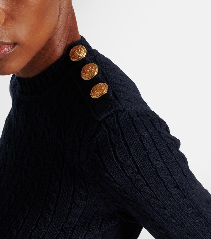 Chloé Cropped cable-knit cotton sweater