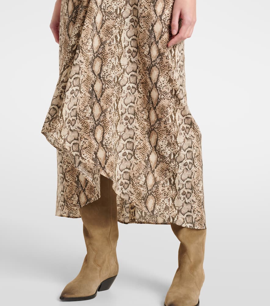 Albini printed silk-blend midi dress