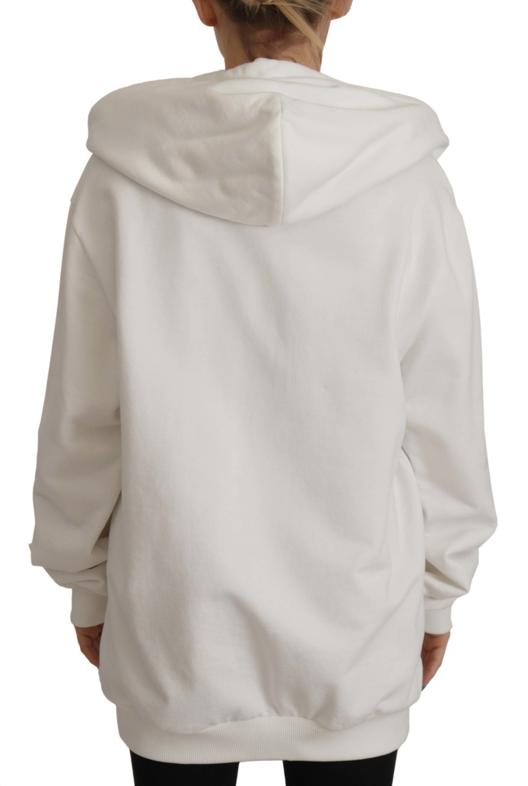 Logo-Embroidered Cotton Hoodie — White
