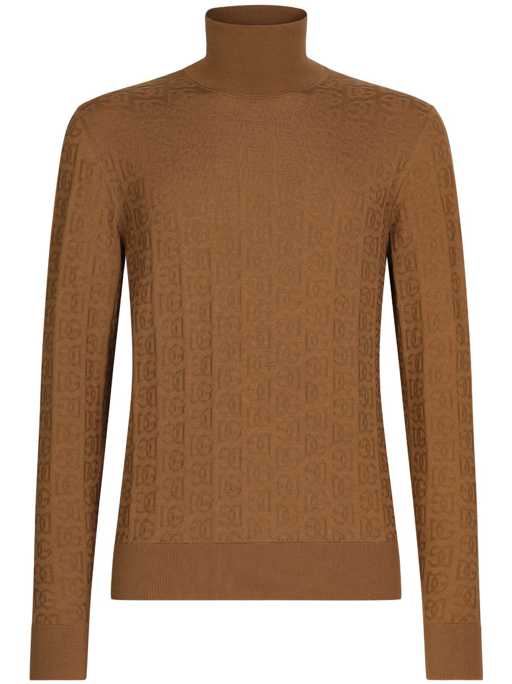 Logo-embroidery knitted top - Brown