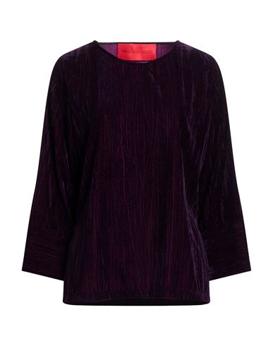 Woman Top Dark purple Size 6 Polyester