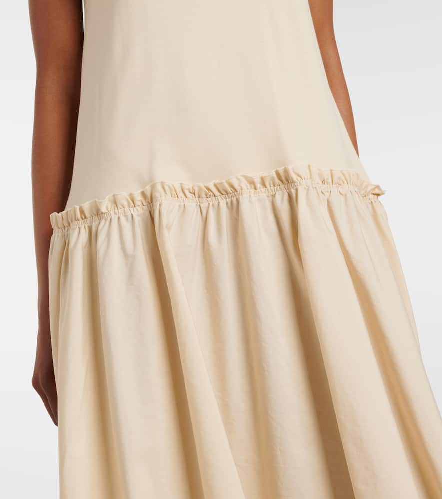 Cotton poplin jersey maxi dress