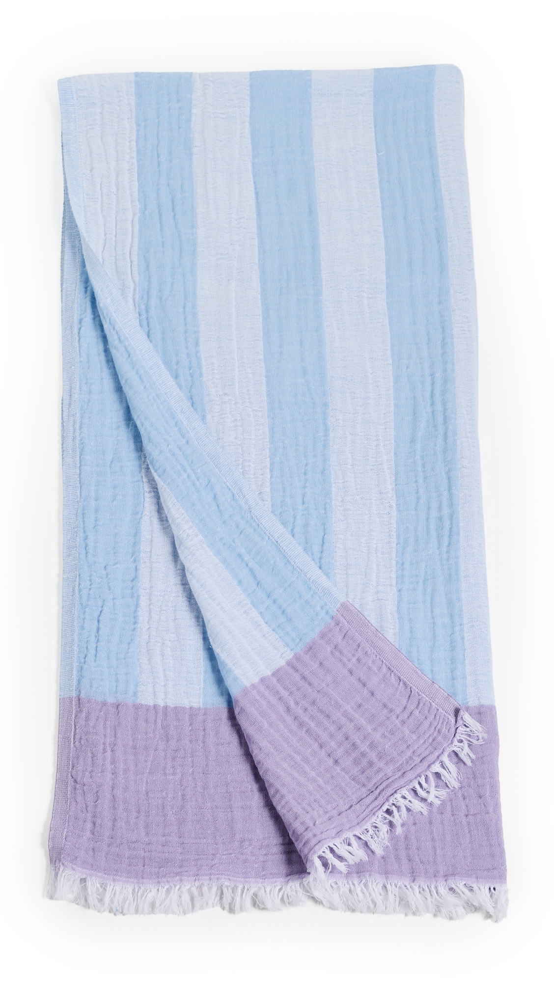 Stripe Turkish Towel Pale Blue/Cream/Lilac One Size