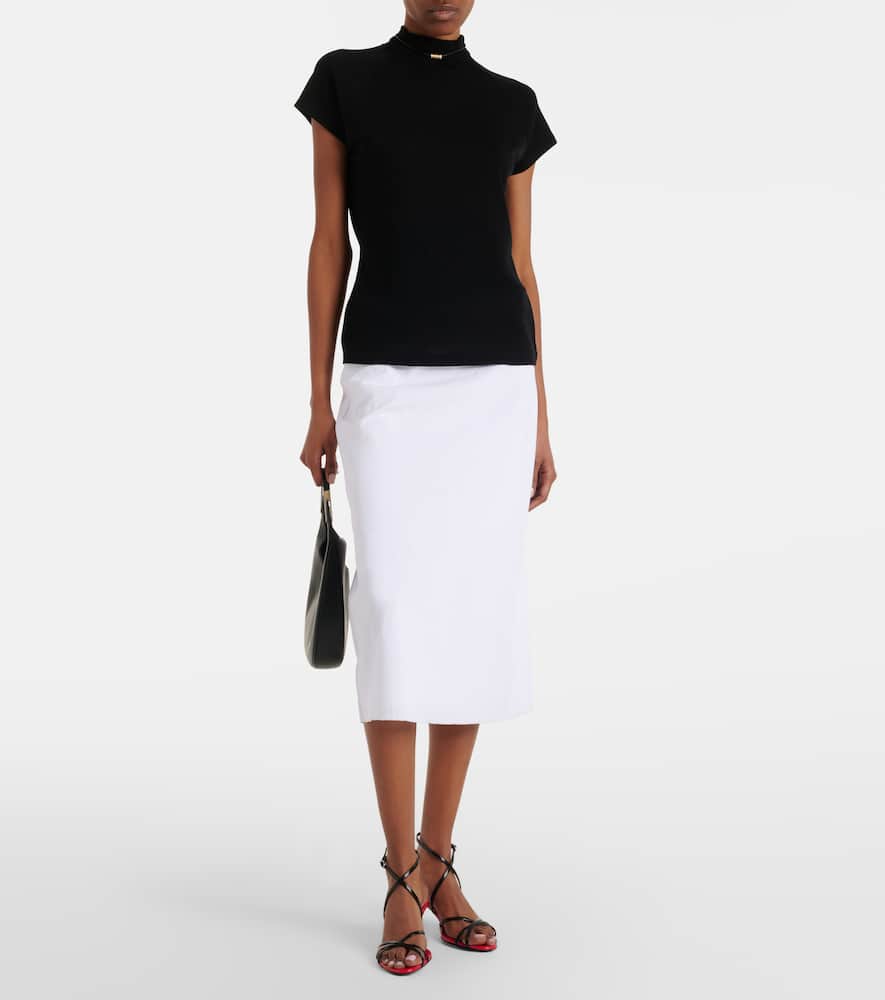 Easy linen-blend midi skirt