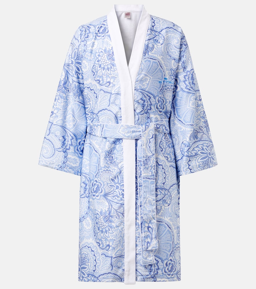 Printed cotton bathrobe