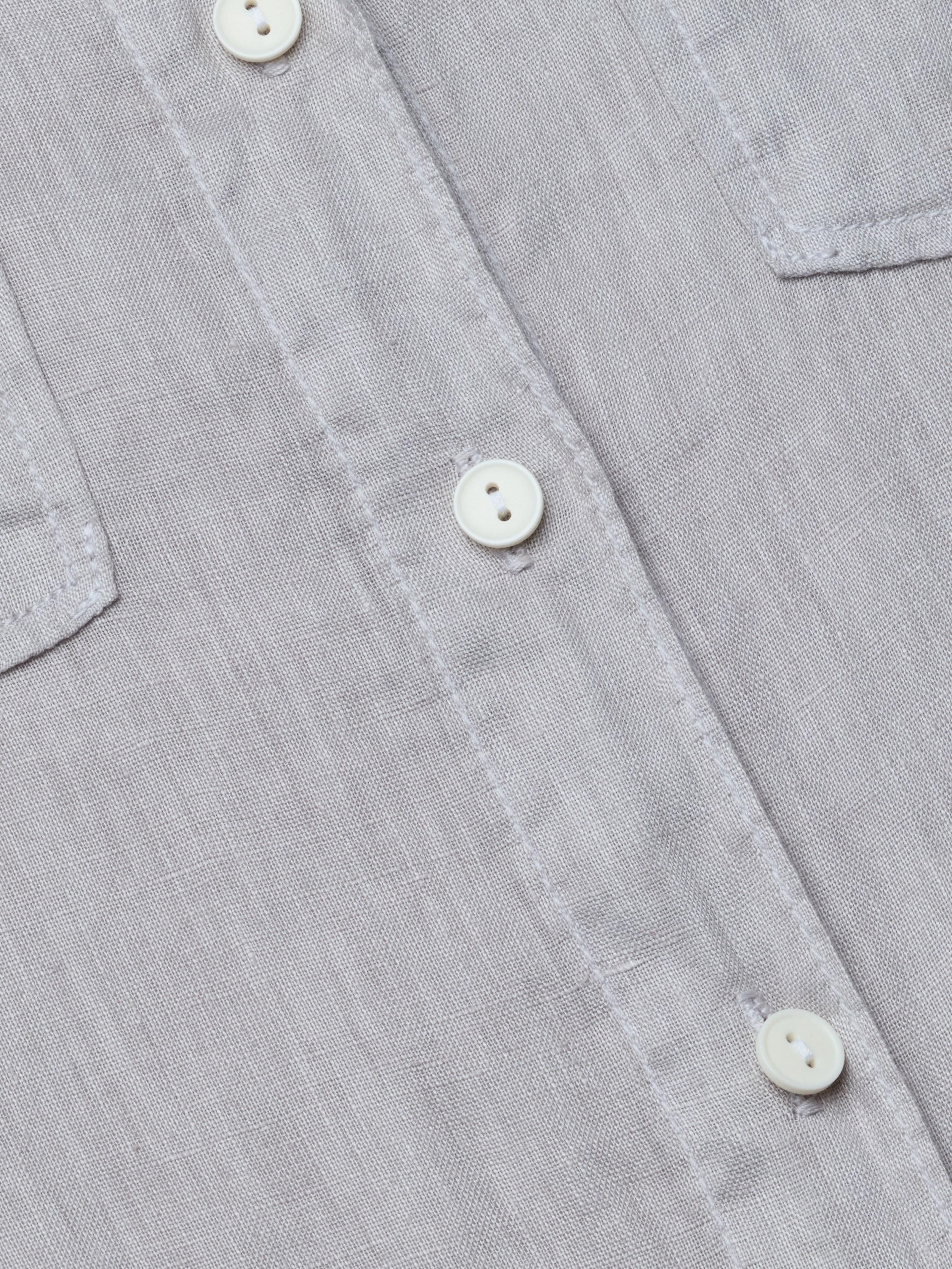 Isla Linen Shirt In Light Pewter