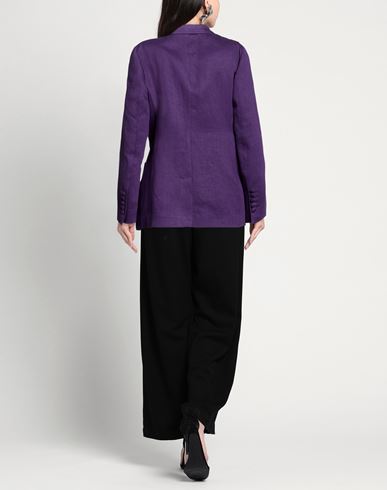 Woman Blazer Purple Size 10 Linen