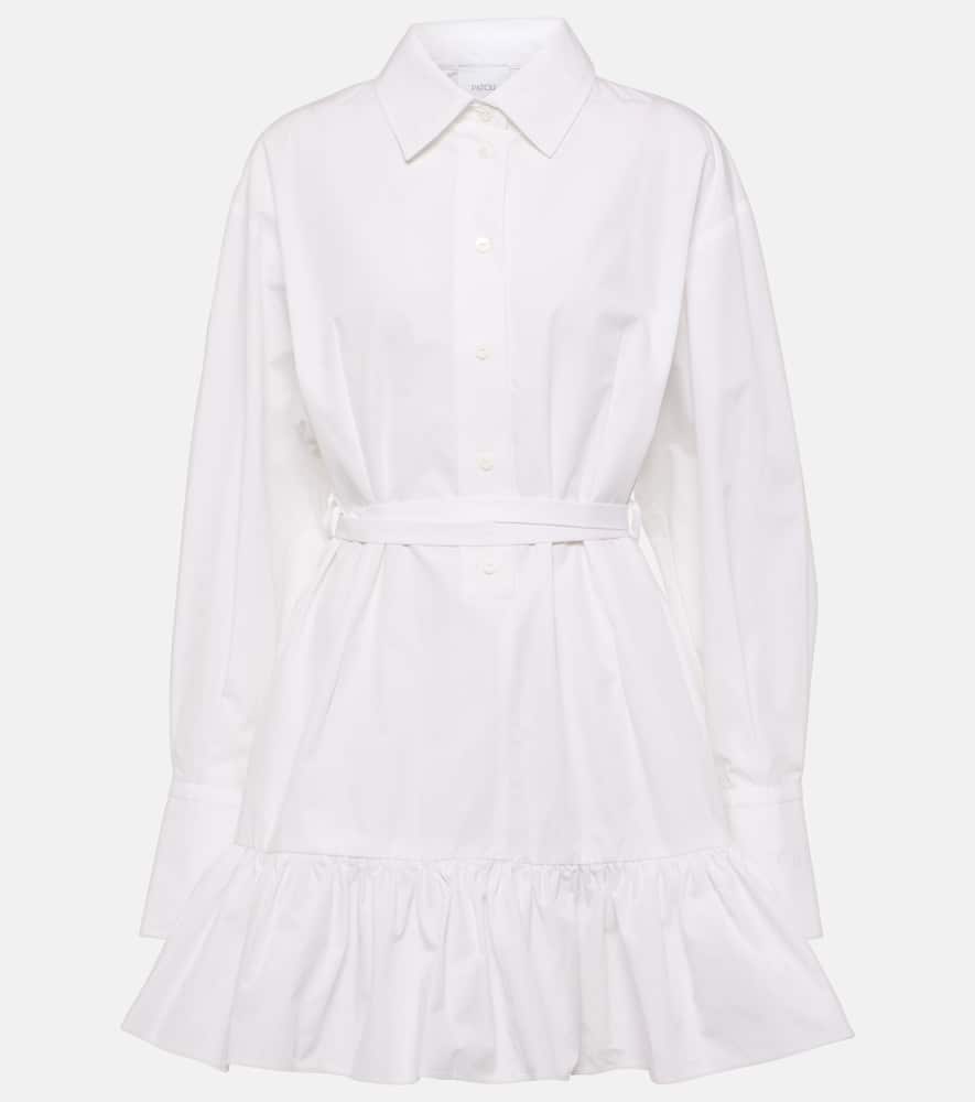 Ruffled cotton shirt dress