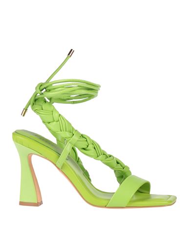 Actitude By Twinset Woman Sandals Lime green Size 10 Textile fibers
