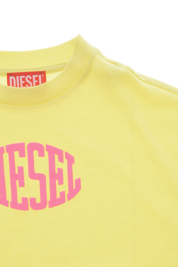 Girls Yellow Boxy Logo T-Shirt