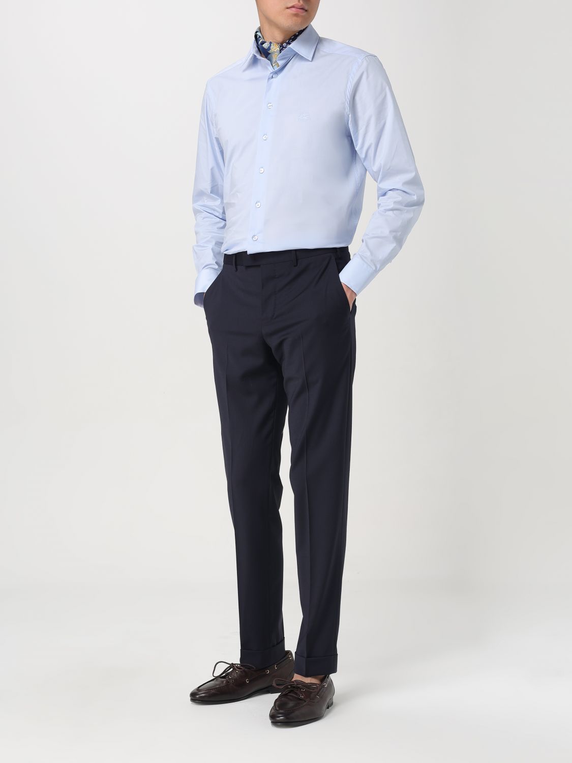 Shirt Men color Gnawed Blue