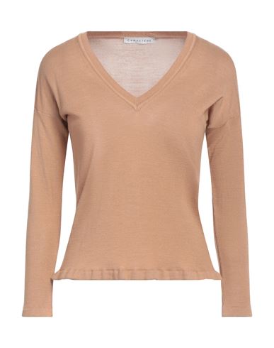 Caractère Woman Sweater Camel Size L Polyacrylic, Wool