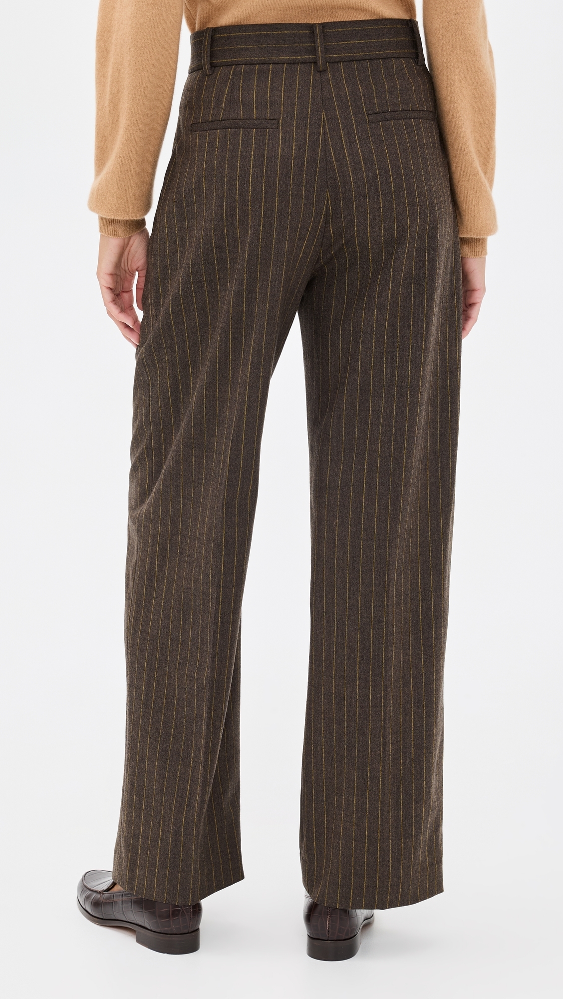 Pinstripe Trousers Mocha/Saffron
