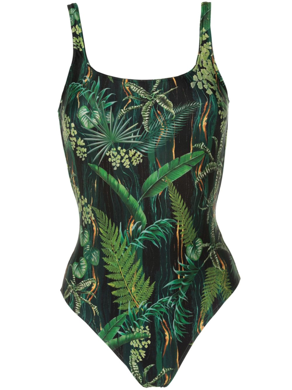 Hapuna leaf-print swimsuit - Green