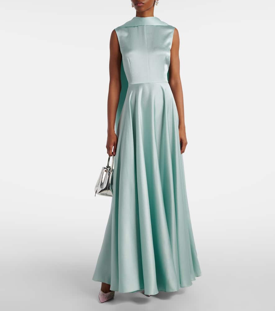 Solace London Emelia scarf-detail satin gown
